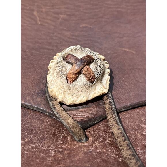 Vintage 70s Leather Handmade Purse Shoulder Bag With Antler Closures Hippy Boho - Picture 5 of 10